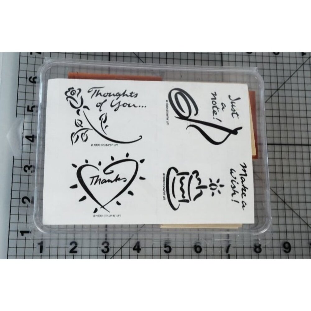 NEW!! Stampin' Up 1999 "Notable Notes" Woodblock Rubber Stamps